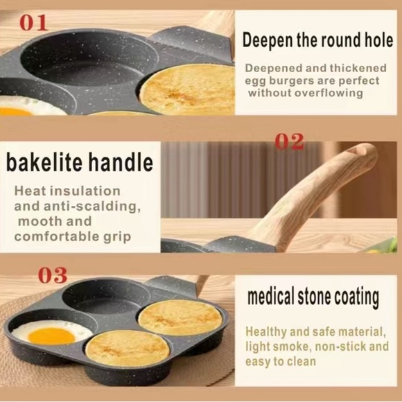 Non Stick Omelet Pan Waffle Pan Egg Cooker - Picture 6 of 8